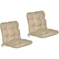 Beautissu Flair NL – Set van 2 Tuinkussen Lage Rug Natuur – 100x50 cm – Zitkussen Matraskussen voor Tuin Meubelen