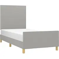 vidaXL Bedframe zonder matras 90x200 cm stof lichtgrijs