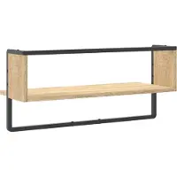 vidaXL Wandschap met stang 65x25x30 cm sonoma eikenkleurig