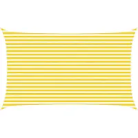 vidaXL Zonneschaduw Geel en Wit 5 x 3 m 100% Polyester Oxford