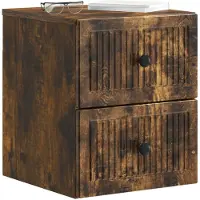 vidaXL Muurbevestigde Nachttafel Gerookt eiken 33 x 34,5 x 40 cm