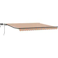 vidaXL Uitschuifbare luifel Meerkleurig 450 × 350 cm Stof en Aluminium