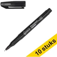 123inkt Aanbieding: 10x permanent marker zwart super fine (0,7 mm rond)