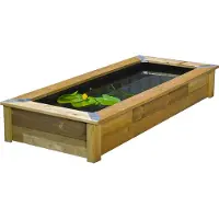 Ubbink Quadro wood mirror set houten FSC frame met PVC folie H31,3 x 220 x 90,5 cm vijver