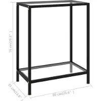 vidaXL Wandtafel 60x35x75 cm gehard glas transparant