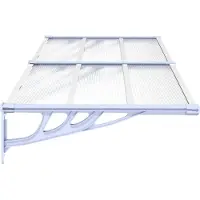 vidaXL Deurluifel 199x90 cm polycarbonaat grijs en transparant