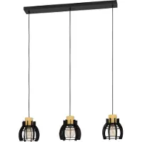 Eglo 3-lichts hanglamp Stillington 1 zwart met hout