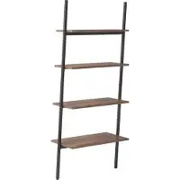 vidaXL Ladderrek met 4 schappen 64x34x150,5 cm donkerbruin en zwart