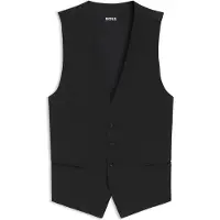 BOSS Slim-fit gilet van scheerwol met logodessin Maat 60