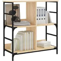 vidaXL Boekenrek 78,5x33x153 cm bewerkt hout sonoma eikenkleurig