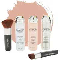 Jerome Alexander Magic Minerals AirBrush Foundation 5-delige set by Jerome Alexander – Light – incl. 2 Kabuki kwasten, AirBrush Primer en AirFinish settingspray - Make-up met een natuurlijke dekking