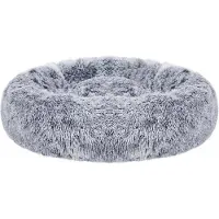 Feandrea Wasbaar donutvormig hondenbed met zacht pluche, Lichtgrijs / S (50 x 50 cm)