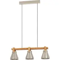 Eglo Hanglamp Cawton, dimbaar, hout donker, Woon-/ Eetkamer, Hout, Industrieel design, Hanglamp