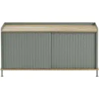 Muuto Enfold Dressoir 45x124 Cm Geolied Eiken / Dusty Green - Dressoirs en buffetkasten Staaldraad Oiled Oak - ENSBD124A04