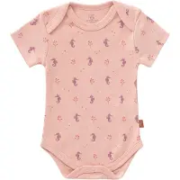 Fresk Romper met Korte Mouwen 3-6 m - Babykleding - Biologisch Katoen - Roze - Seahorse
