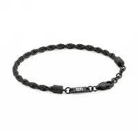 Steel & Barnett - Schakelarmband Heren - Black Edition Helix - Zwart - Maat S