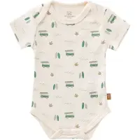 Fresk Romper met Korte Mouwen 0-3 m - Babykleding - Biologisch Katoen - Ecru - Surf Boy