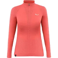 Salewa - Women's Zebru Medium Warm AMR Half Zip Tee - Merino-ondergoed 36, rood