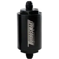 Turbosmart FPR Billet Inline Fuel Filter 1.75in OD 3.825in Length AN-6 Male Inlet - Black