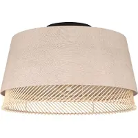 Eglo Plafondlamp Tabley Ø 38cm - linnen met rotan