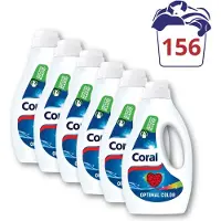Coral vloeibaar wasmiddel Optimal Color - Voor gekleurde was - 156 wasbeurten (6x 1.17L)