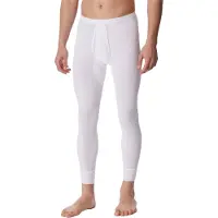 Schiesser Onderbroek lang met opening wit - Original dubbelrib Heren Onderbroek - weiss