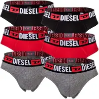 Diesel Slip grijs gemêleerd / cranberry / zwart / wit