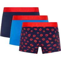 Happy socks Boxershorts navy / hemelsblauw / bloedrood