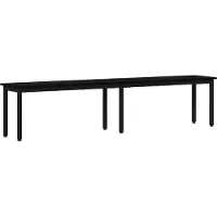vidaXL Bank Zwart Eiken 200 x 35 x 45 cm Bewerkt hout