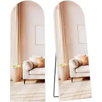Famanu Gebogen spiegel - Over de volledige lengte - 160 x 50 cm - Lichtgoud