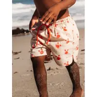 Swim Essentials zwemshort met all over print ecru/rood Jongens Polyester - maat 134/140