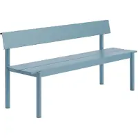 Muuto Linear Steel bank met rugleuning Pale blue, 170x34 cm