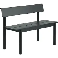 Muuto Linear Steel bank met rugleuning Black, 110x34 cm