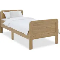 Homestyle4u Seniorenbed - 90x200 cm - Houten bed - extra hoog - Natuur