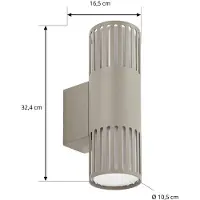 LINDBY Buitenverlichting , Lurinda, dimbare, Grijs, Balkon, Metaal, Modern