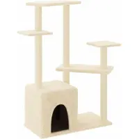 vidaXL Kattenmeubel met sisal krabpalen 107,5 cm crèmekleurig