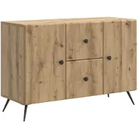 vidaXL Dressoir Artisanaal eiken 89 x 34,5 x 60 cm Bewerkt hout
