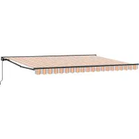 vidaXL Handmatig uitschuifbare luifel Oranje, Grijs, Blauw, Wit