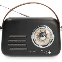 Nedis FM-Radio | Draagbaar Model | Bluetooth / FM | Accu gevoed / USB Gevoed | Analoog | 10 W | Bluetooth | Zwart
