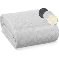 Beautissu Olivia - Bedsprei 2 Persoons 240 x 260 cm Groot Bedovertrek Licht Grijs voor Boxspring Bed & Sofa