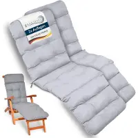 Beautissu 2x Deckchair Kussen 200x50x8 cm - Ligstoelkussen Licht Grijs - Matraskussen voor Hangmatten en tuin-/terrasstoelen - Flair DC