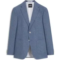 BOSS Slim-fit blazer van een scheerwolmix met dessin Maat 50
