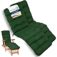 Beautissu 2x Deckchair Kussen 200x50x8 cm - Ligstoelkussen Donkergroen - Matraskussen voor Hangmatten en tuin-/terrasstoelen - Flair DC