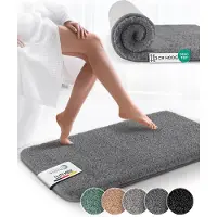 Beautissu BeauMare FL – Badmat Antislip 120x70 cm Antraciet – Hoogpolig Tapijt – Voor Vloerverwarming – Zacht Badmat voor Douche Badkuip WC