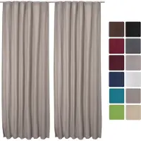 Beautissu Set van 2 Isolerende Gordijnen met Plooiband Amelie TK - Thermische Gordijnen Kant en Klaar Verduisterend 140x245cm Zand - Koude Bescherming & Warmte Isolerend