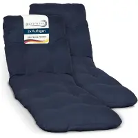 Beautissu Flair RL 2x – Ligbedkussen Tuinkussen Ligstoel – Zonnebed Kussen voor Tuin Meubelen 190x60x8 cm Blauw