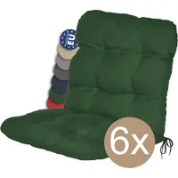 Beautissu Flair NL – Set van 6 Tuinkussen Lage Rug Grown– 100x50 cm – Zitkussen Matraskussen voor Tuin Meubelen