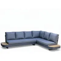 LUX outdoor living Serrento hoek loungeset rechts 6 personen | aluminium + polywood | antraciet | 2-delig - 311x241cm