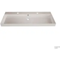 SaniGoods Kolo wastafel 140cm met 2 kraangaten glans wit