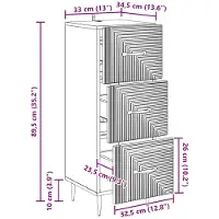 vidaXL Ladekast Zwart 33 x 34,5 x 89,5 cm Bewerkt hout